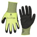 Legacy Flexzilla? Pro Cut Resistant Sandy Nitrile Dip Gloves, ANSI Level 5, Black/ZillaGreen?, XL GC160PXL